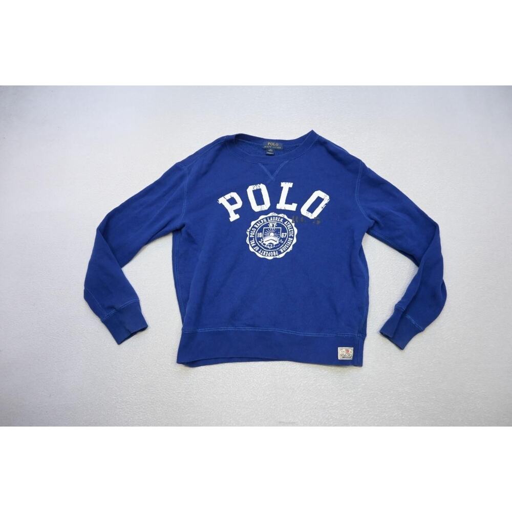 Polo Ralph Lauren Crewneck Sweater Blue Pullover Cotton Polyester Boys Medium
